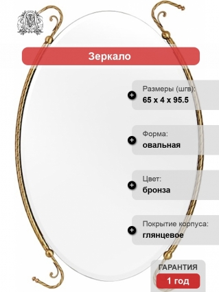 Зеркало Migliore Edera ML.EDR-60.333.BR бронза