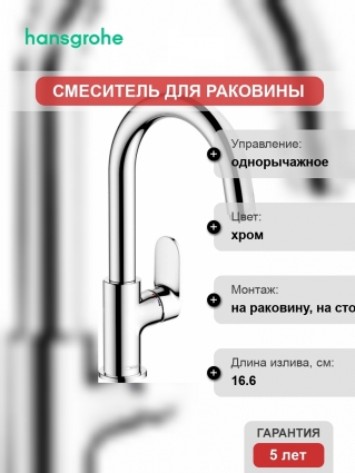 Смеситель Hansgrohe Vernis Blend 71554000 для раковины, хром