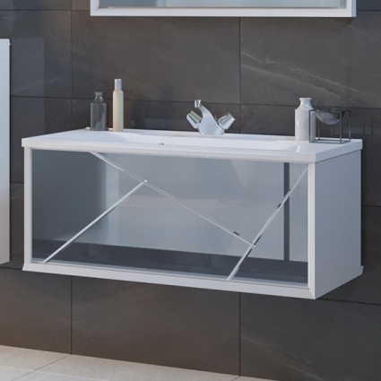 Тумба для комплекта Marka One Seattle 90П подвесная, Mosaic Mirror