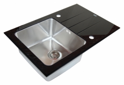 Мойка кухонная Zorg Inox Glass GL-5077-BLACK черное стекло