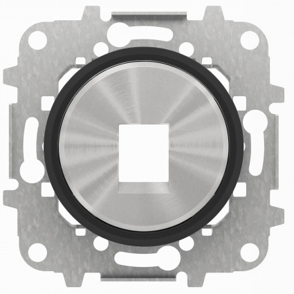 Лицевая панель ABB Sky Monn розетки RJ45/RJ12 cтекло чёрное 2CLA861810A1501