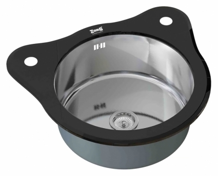 Мойка кухонная Zorg Inox Glass GL-510-BLACK черное стекло