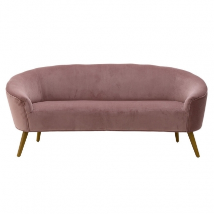 Диван To4rooms розового цвета на деревянных ножках