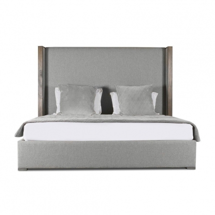 Кровать IdealBeds Berkley Winged Plain Wood 140х200 серого цвета