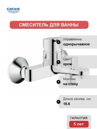 Смеситель для ванны GROHE BauEdge