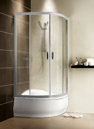Душевой уголок Sanplast kpl-KP4/Kabro 800x800x2020 стекло кора CR, профиль серебряный матовый