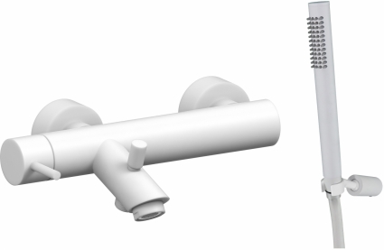 Смеситель Paffoni Light LIG023BO для ванны с душем, белый матовый