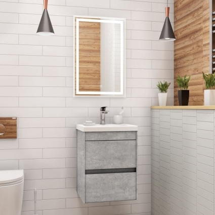 Мебель для ванной Art&Max Family 40, подвесная, Cemento Veneto