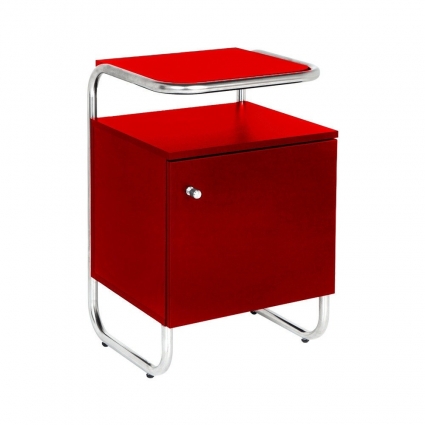 Тумба Woodi Bauhaus красного цвета