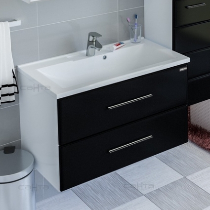 Тумба для комплекта СанТа Омега 80 подвесная черная