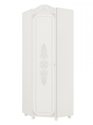 Шкаф Compass угловой Ассоль АС-521К (левый c короной) белое дерево