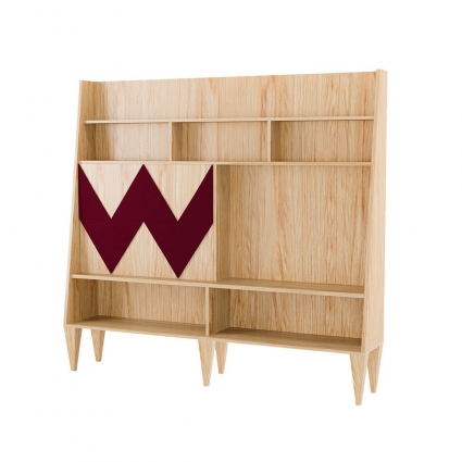 Стенка для гостиной Woodi Woo Wall с узором бордового цвета
