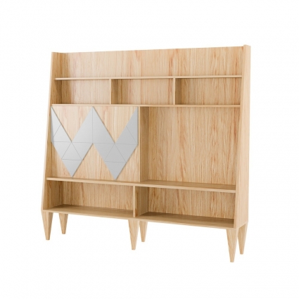 Стенка для гостиной Woodi Woo Wall с узором светло-серого цвета