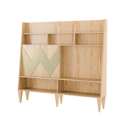 Стенка для гостиной Woodi Woo Wall с узором бежевого цвета