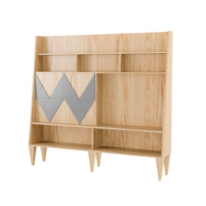Стенка для гостиной Woodi Woo Wall с узором серого цвета