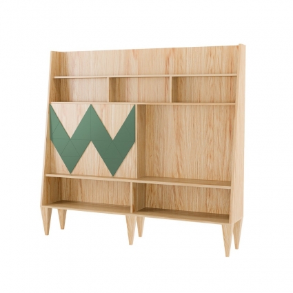 Стенка для гостиной Woodi Woo Wall с узором зеленого цвета