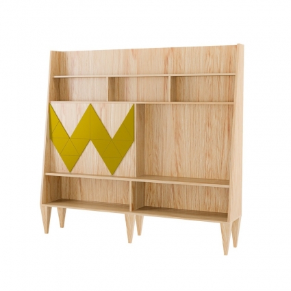 Стенка для гостиной Woodi Woo Wall с узором желтого цвета