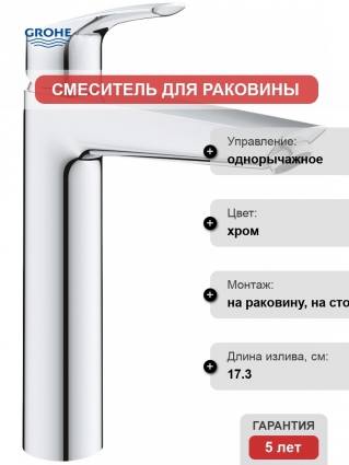 Смеситель Grohe Eurosmart 23971003 для раковины