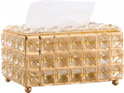 Бокс для салфеток Kassatex Crystal CRL-TH-GD золото