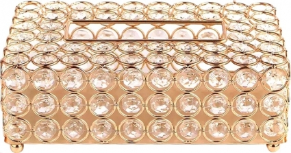 Бокс для салфеток Kassatex Crystal Round CRD-TH-GD золото