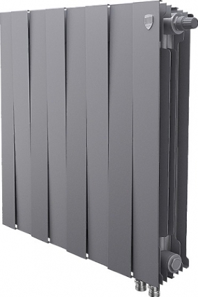 Радиатор биметаллический Royal Thermo Piano Forte 500 VDR silver satin, 8 секций, серебристый
