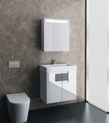 Мебель для ванной Edelform Glass 60 серые ручки