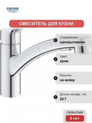 Смеситель Grohe Eurosmart 30305001 для кухонной мойки