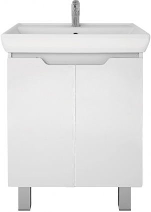 Тумба для комплекта Dreja Q Plus (D) 70 c опорами, белый глянец
