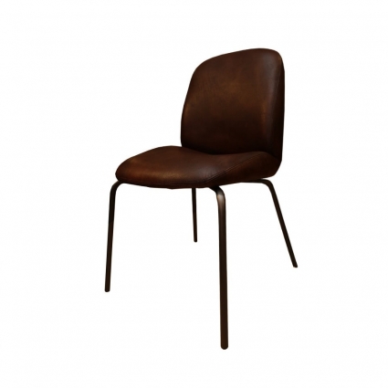 Стул ROOMERS FURNITURE Shell с обивкой из натуральной кожи