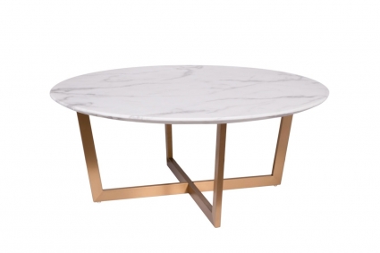 Стол журнальный Garda Decor Pearl White с круглой столешницей