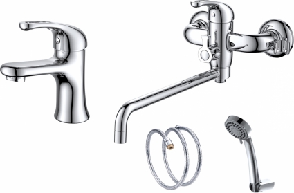 Комплект для ванной D&K DA1370005SET 3 в 1 два смесителя + душевой гарнитур