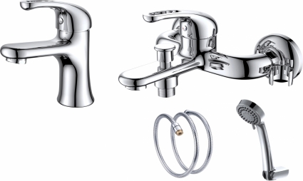 Комплект для ванной D&K DA1370004SET 3 в 1 два смесителя + душевой гарнитур