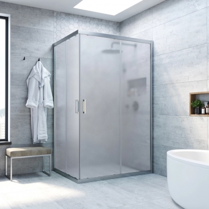 Душевой уголок Vegas Glass ZA-F Novo 120*80 07 10 профиль матовый хром, стекло сатин