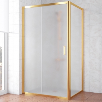 Душевой уголок Vegas Glass ZP+ZPV TUR NOVO 110*80 09 10 профиль золото, стекло сатин