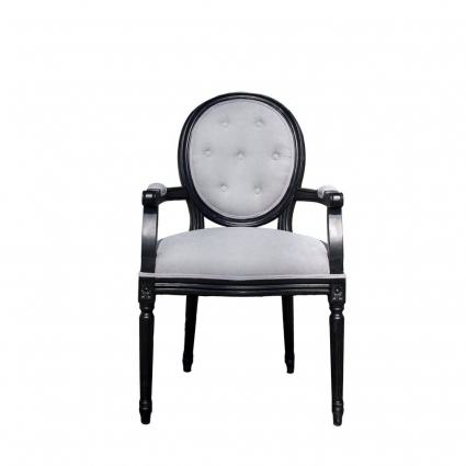 Полукресло ROOMERS FURNITURE Луи со светло-серой обивкой