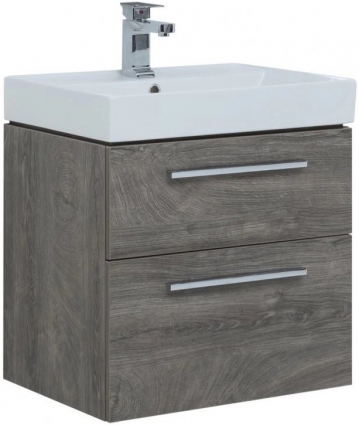 Тумба с раковиной Aquanet Nova 60 2 ящика, дуб рошелье