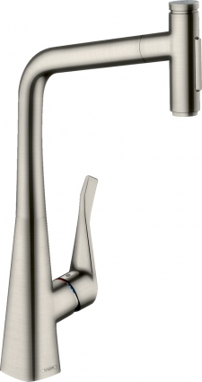 Смеситель Hansgrohe Metris Select M71 73816800 для кухонной мойки, сталь
