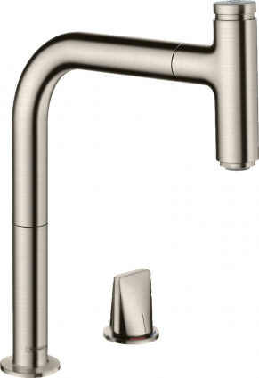 Смеситель Hansgrohe Metris Select M71 73804800 для кухонной мойки, сталь