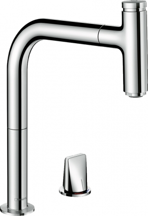 Смеситель Hansgrohe Metris Select M71 73804000 для кухонной мойки, хром
