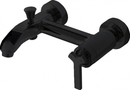 Смеситель Bravat Waterfall Black F673107BM-01 для ванны с душем, черный