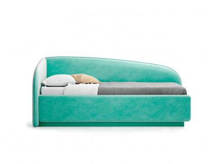 Кровать MYROOM Family Amelia левая мятного цвета с решеткой 90х190
