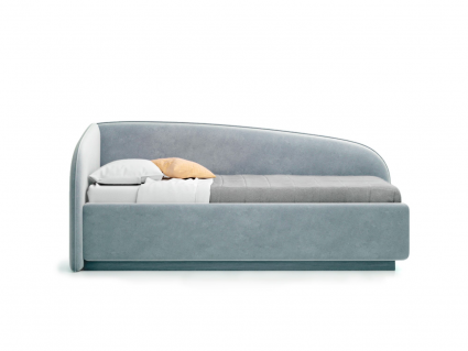 Кровать MYROOM Family Amelia левая серого цвета с решеткой 90х190