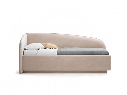 Кровать MYROOM Family Amelia левая бежевого цвета с решеткой 90х190