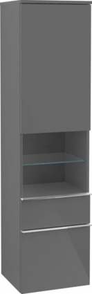 Шкаф-пенал Villeroy & Boch Venticello A95201 L, glossy grey, с ручками хром