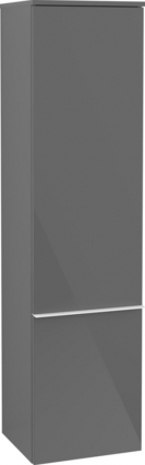 Шкаф-пенал Villeroy & Boch Venticello A95102 L, glossy grey, с белыми ручками