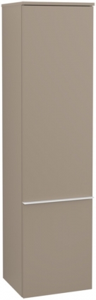 Шкаф-пенал Villeroy & Boch Venticello A95102 L, truffle grey, с белыми ручками