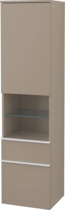 Шкаф-пенал Villeroy & Boch Venticello A95212 R, truffle grey, с белыми ручками