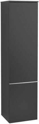 Шкаф-пенал Villeroy & Boch Venticello A95101 L, black matt lacquer, с ручками хром