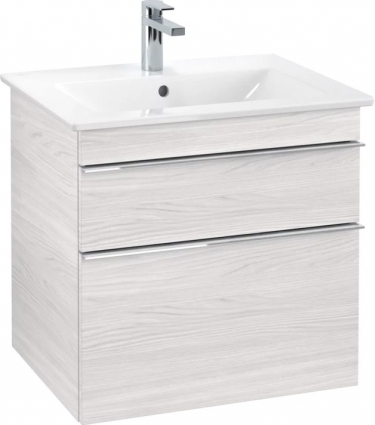 Тумба для комплекта Villeroy & Boch Venticello 60 white wood, с ручками хром