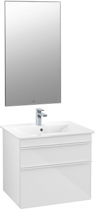 Мебель для ванной Villeroy & Boch Venticello 60 glossy white, с белыми ручками